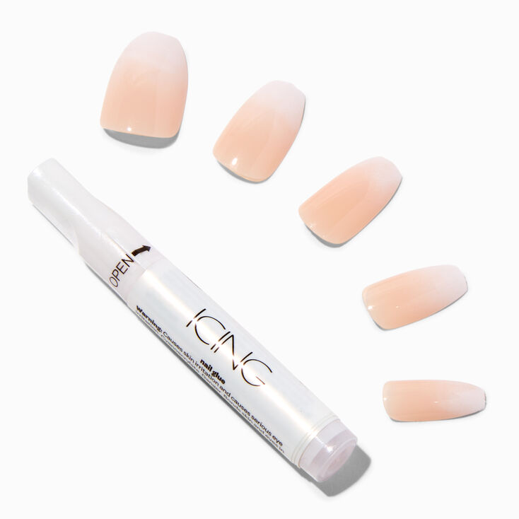 French Ombre Faux Nail Set - Nude, 24 Pack,