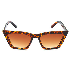 Tortoiseshell Rectangular Cat Eye Sunglasses,