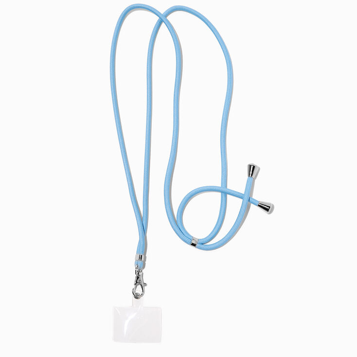 Light Blue Corded Crossbody Phone Strap,