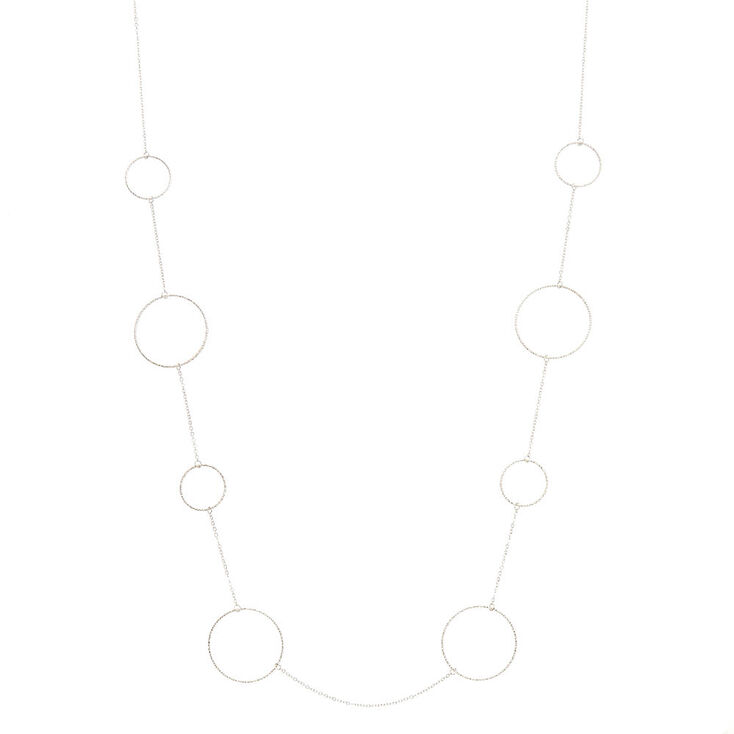 Silver-Tone Textured Hoop Necklace,