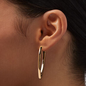 Gold-tone Pointed 40MM Clicker Hoop Earrings,