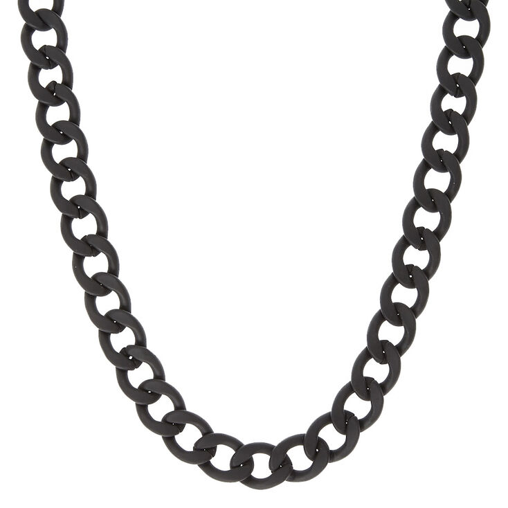 Black Matte Chain Necklace,