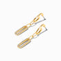 Icing Select 18k Gold Plated Crystal Paperclip Drop Earrings,