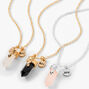 Silver and Gold Best Friends Mystical Gem Pendant Necklaces - 3 Pack,