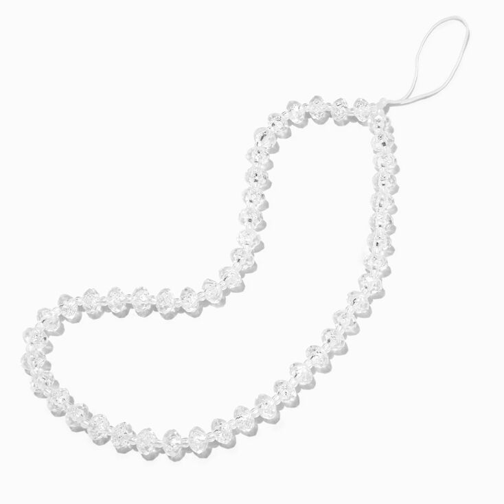 Clear Beaded Phone Wrist Strap,