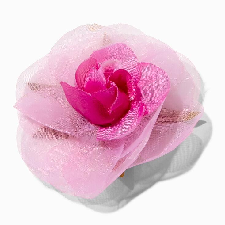 Pink Ombr&eacute; Rose Hair Clip,