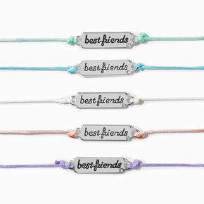 Best Friends Charm Adjustable Bracelets - 5 Pack,