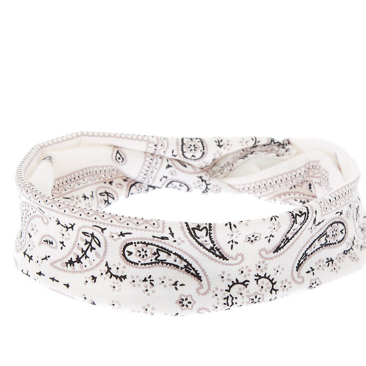 White Bandana Twisted Headwrap,
