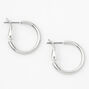 Silver 20MM Tube Hoop Earrings,