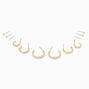 Gold-tone 15MM Crystal Hoop Earring Stackables Set - 6 Pack,