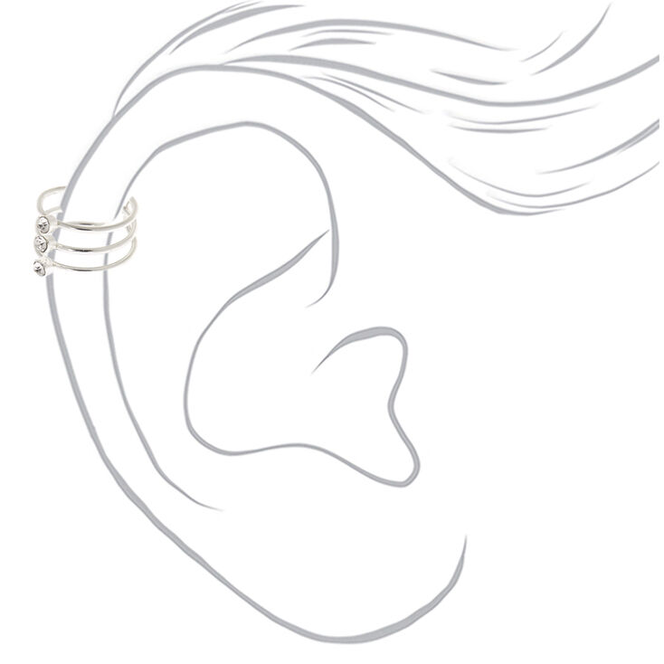 Silver Triple Band Ear Cuff,