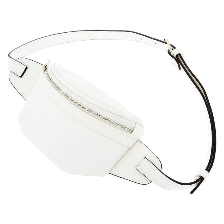 Faux Leather Fanny Pack - White,