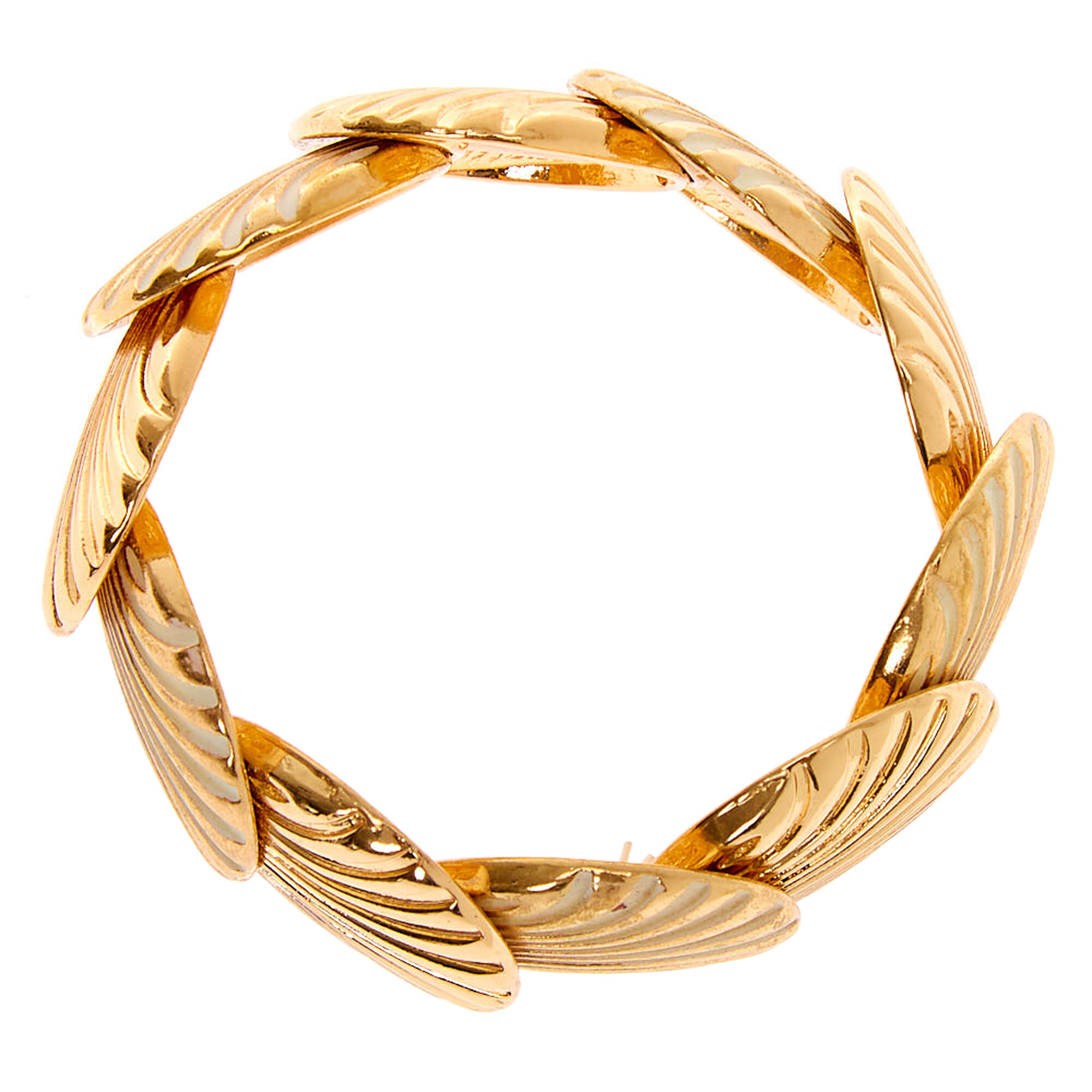 Gold Patina Shell Stretch Bracelet Icing Us