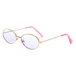 Slim Oval Sunglasses - Purple,