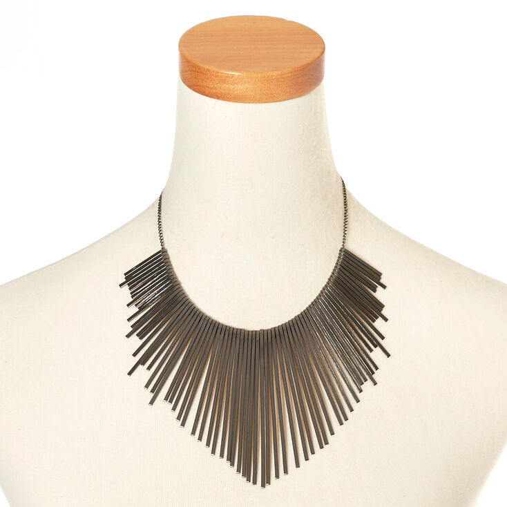 Hematite-Tone Bars Necklace,
