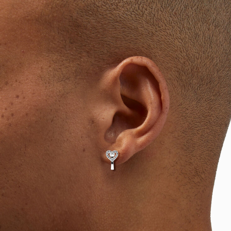 Silver Crystal Heart Clip-On Earrings - 3 Pack,