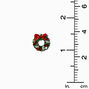 Gemstone Christmas Wreath Stud Earrings,