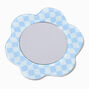 Blue Checkerboard Flower Shaped Phone Case Mirror,