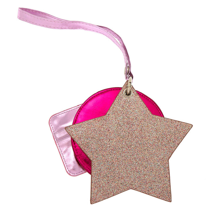 Metallic Glitter 3 Piece Wristlet - Pink,