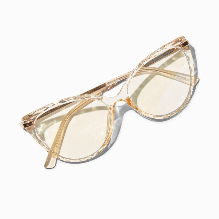 Solar Blue Light Reducing Tan Swirl Clear Lens Frames,