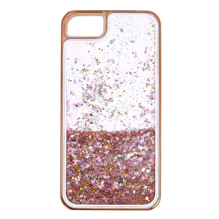 Rose Gold-Tone Liquid Filled Glitter Phone Case | Icing US