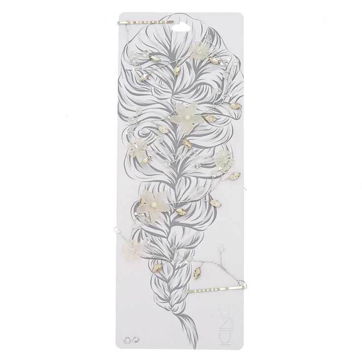 Silver Frosted Flower Hair Vine,