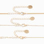 Gold Curb Chain Disc Charms Pink &amp; White Beaded Choker Necklaces - 3 Pack,
