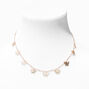 Gold Filigree Butterfly Charms Figaro Chain Necklace,