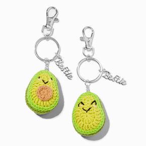 Best Friends Happy Avocado Crocheted Keychains - 2 Pack,