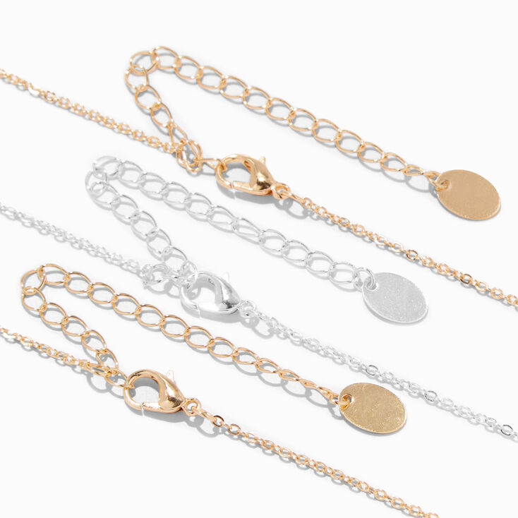 Mixed Metal Best Friends Mystical Gem Pendant Necklaces - 3 Pack,
