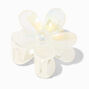 White Iridescent Medium Flower Hair Claw,