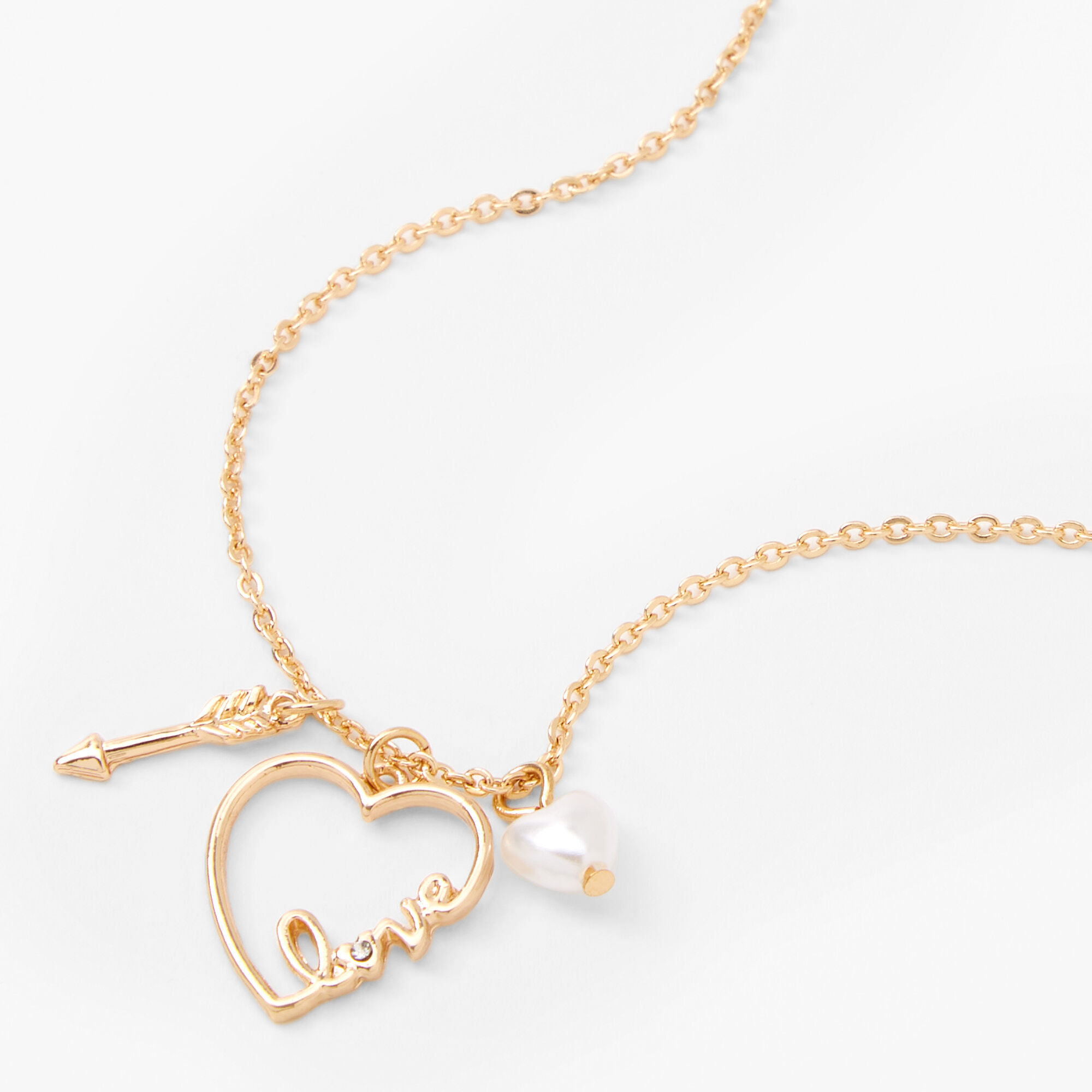 Gold Love Heart Pendant Necklace Icing Us