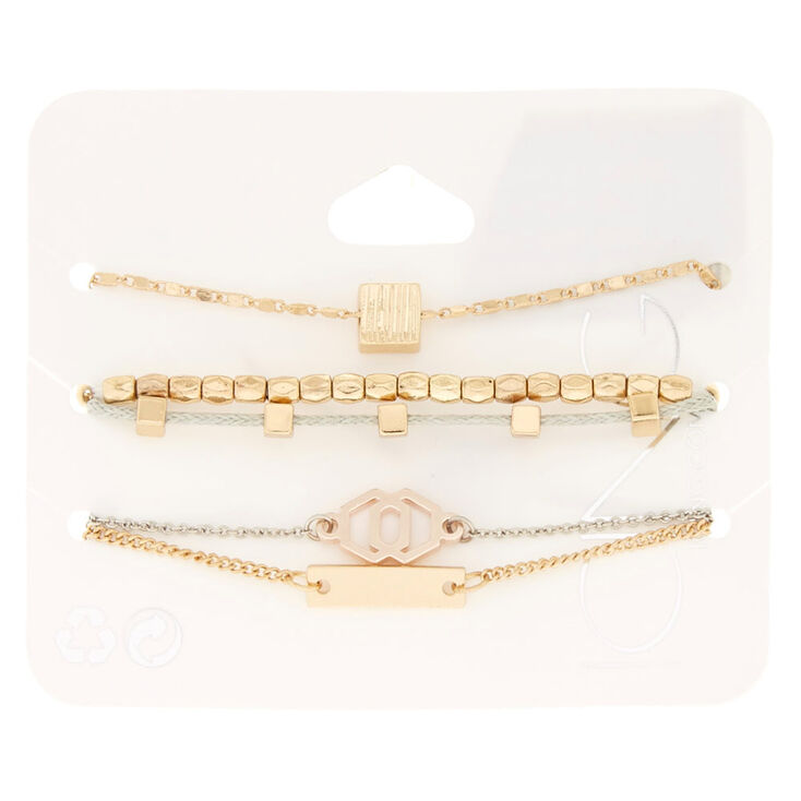 Geometric Charm Bracelet Set,
