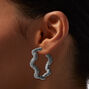 Silver-tone Mesh Squiggle 40MM Hoop Earrings,