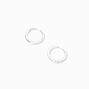Sterling Silver 8MM Cubic Zirconia Pav&eacute; Clicker Hoop Earrings,