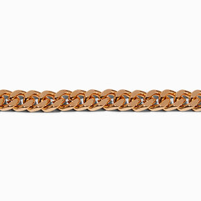 Gold-tone Flat Curb Chain Bracelet,