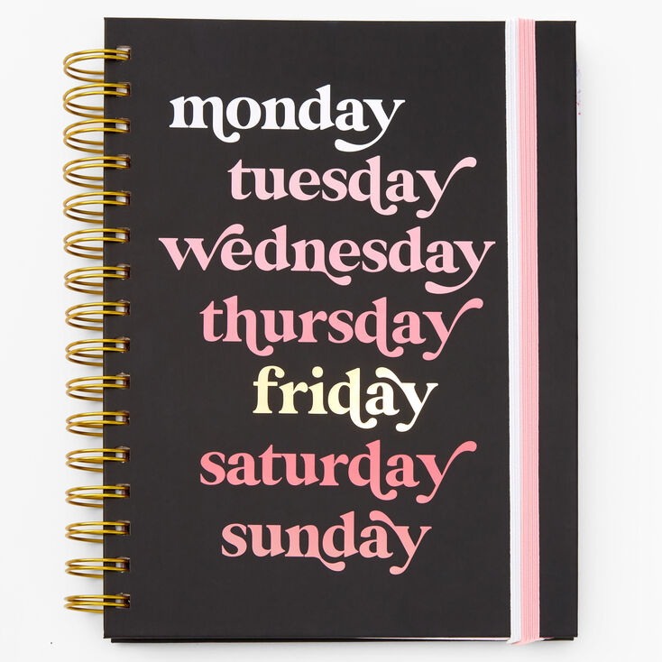 Back To School Daily Planner - Pink &amp; Black,