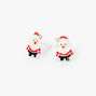 Sterling Silver Santa Claus Stud Earrings,