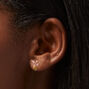 Sterling Silver Cubic Zirconia Pink Butterfly Earrings,