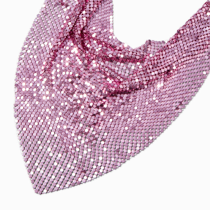 Pink Chainmail-Style Scarf Collar Necklace,