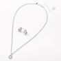 Silver Rhinestone Simple Teardrop Jewelry Set - 2 Pack,