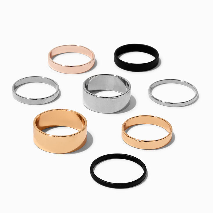 Mixed Metal Basic Ring Set - 8 Pack,