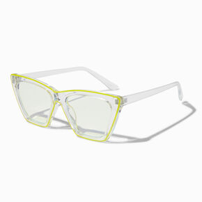 Solar Blue Light Reducing Yellow Rim Cateye Clear Lens Frames,