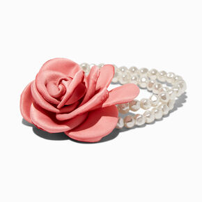 Pink Flower Corsage &amp; Pearl Bracelet,