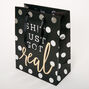 Small Sh!t Just Got Real Polka Dot Gift Bag - Black,