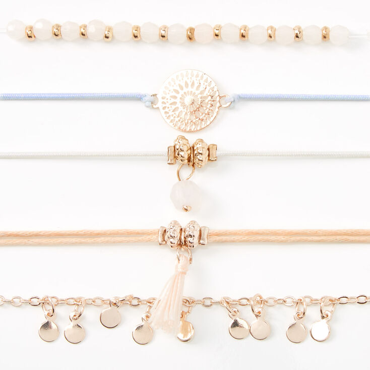 Rose Gold Pastel Bracelets - 5 Pack,