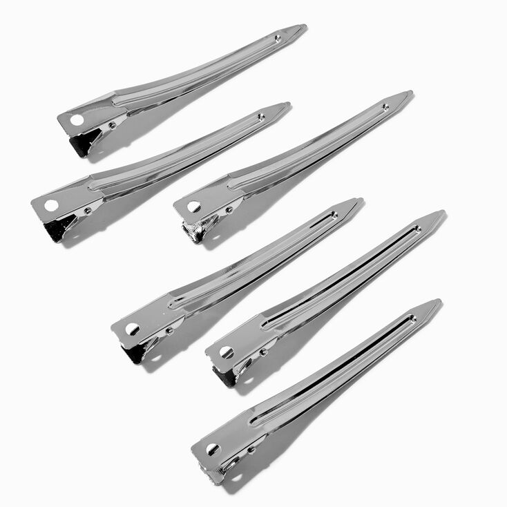 Silver Beak Hair Styling Clips - 6 Pack,