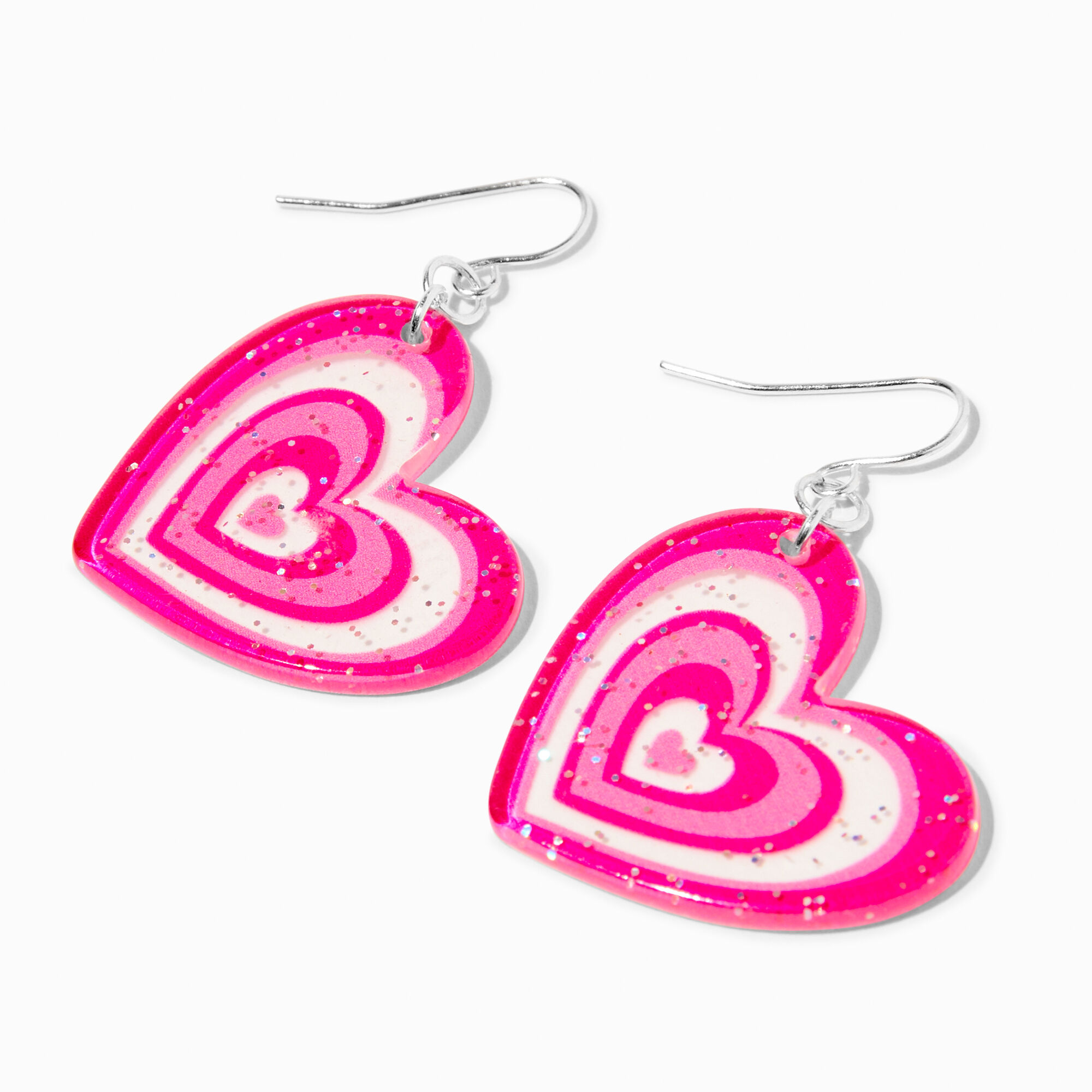 Pink heart earrings discount