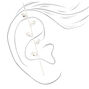 Silver Crystal Leaf Ear Cuff Pin,