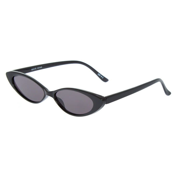 Slim Cat Eye Sunglasses - Black,